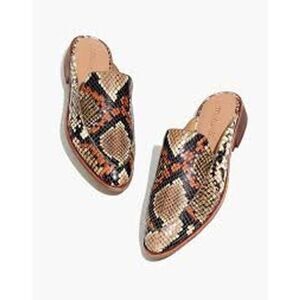 MADEWELL NWT The Frances Loafer Mule in Snake Embossed Leather US 7